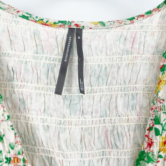 Anthropologie Peregrine Romper Floral Flutter Sleeve Romantic Size XS Coquette - Picture 6 of 9